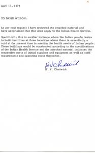 Proposal for Indian Health Clinics in Choctaw Nation: Correspondence with United States House Speaker
