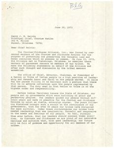 Correspondence and Updates from BIA Director Charles L. Ward, 1973-09-27
