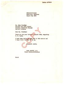 Correspondence Regarding H.D. Payne&#39;s Position as Probate Attorney for the Indian Department, 1952-08-16