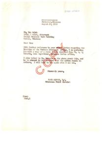 Correspondence Regarding the Relocation of U.S. Probate Attorney&#39;s Office in Oklahoma, 1952, 1952-08-09