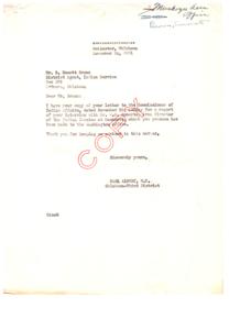 1951 Correspondence Between R. Emmett Brown, District Agent, and Carl Albert, M.C., Regarding Interview with Indian Service Area Director, 1951-08-29