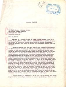 Urgent Plea for Action: Per Capita Payment Section Neglect, 1951-01-26