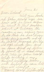 Correspondence on Establishing Mr. John Wolf&#39;s Age for Old Age Assistance Eligibility, 1951-07-04