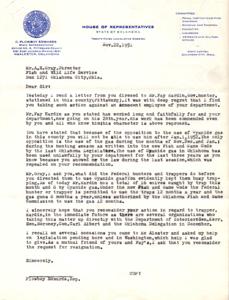 Correspondence Regarding the Use of Cyanide Gas in Hunting and Trapping in 1951 Oklahoma, 1951-01-01 - 1951-12-31