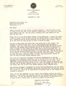 Letter Campaign for Increased Animal Control Funding in Oklahoma, 1951-09-04