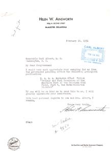 Correspondence Regarding the Acquisition of a Geological Publication in 1951, 1951-02-16