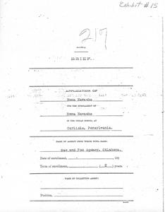 Application and Enrollment Record for Emma Nawawshe, 1974-01-01 - 1974-12-31