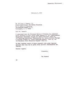 Request for Funding Consideration for Chickasaw Nation Education Proposals, 1975-02-05