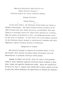 Empowering the Chickasaw Nation: A Comprehensive Training Program for Parent Committee Members to Enhance Educational Opportunities for Indian Children, 1975-01-01 - 1975-12-31