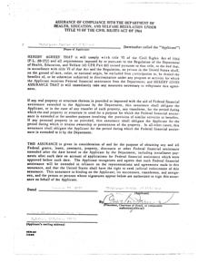 Assurance of Compliance with Civil Rights Act of 1964 by Chickasaw Nation of Oklahoma, 1975-01-01 - 1976-12-31