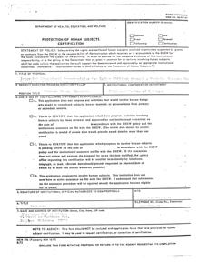 DHEW Policy on the Protection of Human Subjects: Institutional Responsibilities and Certification Process, 1975-01-01 - 1976-12-31