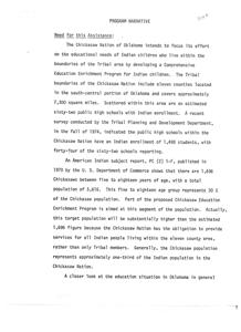 Development of a Comprehensive Education Enrichment Program for Indian Children within the Chickasaw Nation of Oklahoma, 1975-01-01 - 1976-12-31