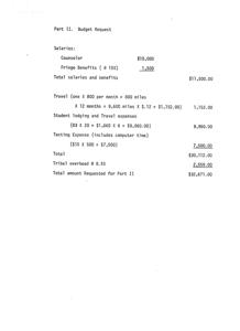 Annual Budget Request for Counseling Program, 1975-01-01 - 1976-12-31