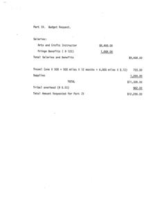 Proposed Annual Budget for Arts and Crafts Instructor, 1975-01-01 - 1976-12-31