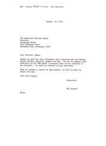 Concerns Regarding Proposed Location Change of Indian Health Service Hospital in Ada, 1974-08-14