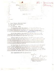 Invitation to Testify Before House Appropriations Subcommittee on Interior and Related Agencies, 1975-05-13