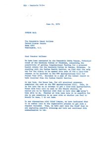 Arranging a Meeting with Seminole Nation Chief and the Speaker, 1974-01-01 - 1975-12-31