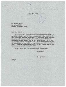 Correspondence Between Speaker of the House and Committee on Indian Affairs, 1975-05-21