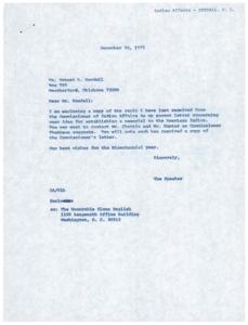 Correspondence Regarding the Proposed Establishment of a Memorial to the American Indian, 1975-11-26