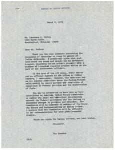 Correspondence on Indian Militant Occupations and Response from Bureau of Indian Affairs, 1975, 1975-02-25