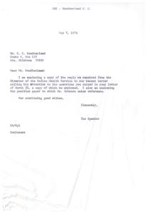The Unique Federal - Indian Relationship: A Response to Mr. G.C. Southerland, 1974-06-17