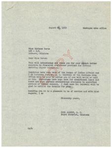 Financial Assistance for Higher Education for Native Americans, 1952-08-19