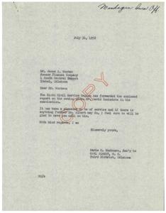 Correspondence Regarding David Kaniatobe&#39;s Examination Results, 1952-05-17