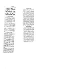 Choctaw Tribe&#39;s Controversial Election of Principal Chief, 1951-01-01 - 1952-12-31