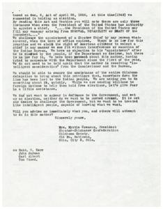 Choctaw-Chickasaw Confederation&#39;s Appeal for Self-Determined Leadership Elections: A Historical Letter to the U.S. Government, 1951-01-01 - 1952-12-31