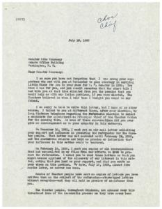 Letter to Senator Mike Monroney Regarding Choctaw Nation&#39;s Concerns and Pleas for Support, 1951-12-10