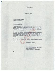 Congressman Albert Advocates for Choctaw Nation&#39;s Voice in Chief Selection, 1952-06-16