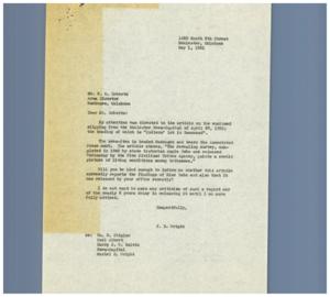 Inquiry Regarding News Article on Conditions of Indigenous Tribes, 1951-04-27