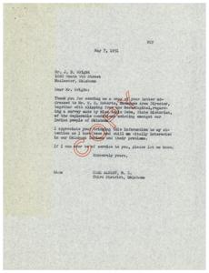 Correspondence Regarding Concerns about Living Conditions of Oklahoma Indians, 1951-05-07