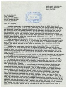 Challenging the Misrepresentation of Oklahoma&#39;s Five Civilized Tribes: A Response to Angie Debo&#39;s Report, 1951-06-29