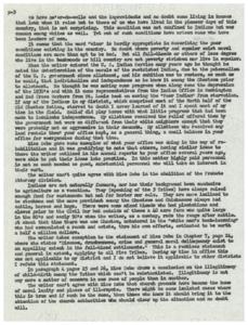 Reflections on Indigenous American Living Conditions and Moral Standards: A Rebuttal to Generalizations, 1951-01-01 - 1952-12-31
