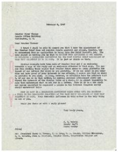 Request for Senatorial Influence in Establishing a Nominating Convention for the Choctaw Chief, 1951-01-01 - 1952-12-31