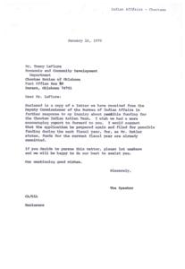 Funding Update for Choctaw Indian Action Team, 1975-09-11