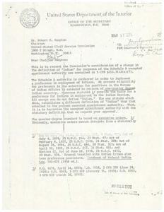 Request for Modification of Indian Preference Eligibility Standard, 1976-01-01 - 1976-12-31