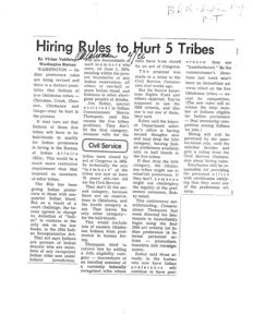 Impact of Revised Indian Preference Rules on Five Oklahoma Tribes, 1976-01-01 - 1976-12-31