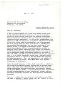 Concerns Regarding Indian Preference Employment for Five Civilized Tribes of Eastern Oklahoma, 1976-04-27