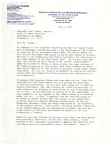 Proposed Changes to Indian Preference Regulations: Impact on Oklahoma Tribes, 1976-01-01 - 1976-12-31