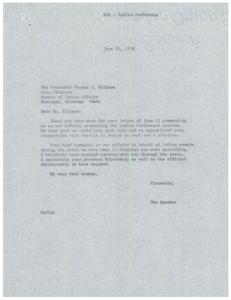 Indian Preference Resolution and Appreciation Letters, 1976-06-04