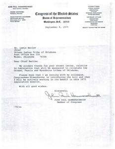 John Paul Hammerschmidt: Advocating for Native American Tribes in Oklahoma, 1975-09-09