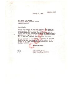 Correspondence regarding Choctaw Nation Affairs