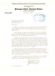 Correspondence Regarding Restoration of Funds for Stenographic Assistance in Choctaw Nation
