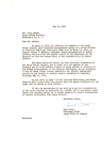Osage Tribal Council Resolution No. 18-220: A Plea for the Continuation of Federal Trusteeship, 1953-03-13
