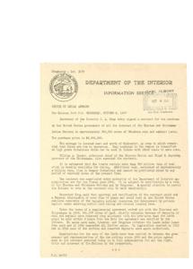 Purchase of Choctaw and Chickasaw Indian Nations&#39; Coal and Asphalt Lands, 1947-10-08