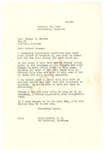 Gratitude and Support: A Letter from McAlester, 1947-10-15