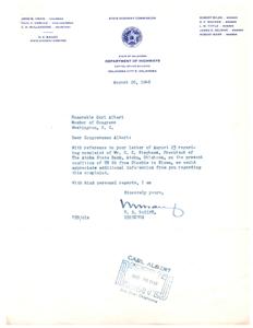Letter Regarding Complaint on US 69 Condition from Choctaw to Kiowa, 1948-08-26