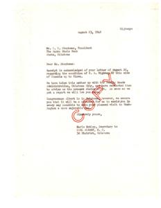 Correspondence Regarding the Condition of U.S. Highway 69, 1948-08-23